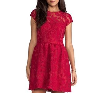 Anthropologie Dolce Vita Red Lace Dress S EUC | Details Are Beautiful Date Night